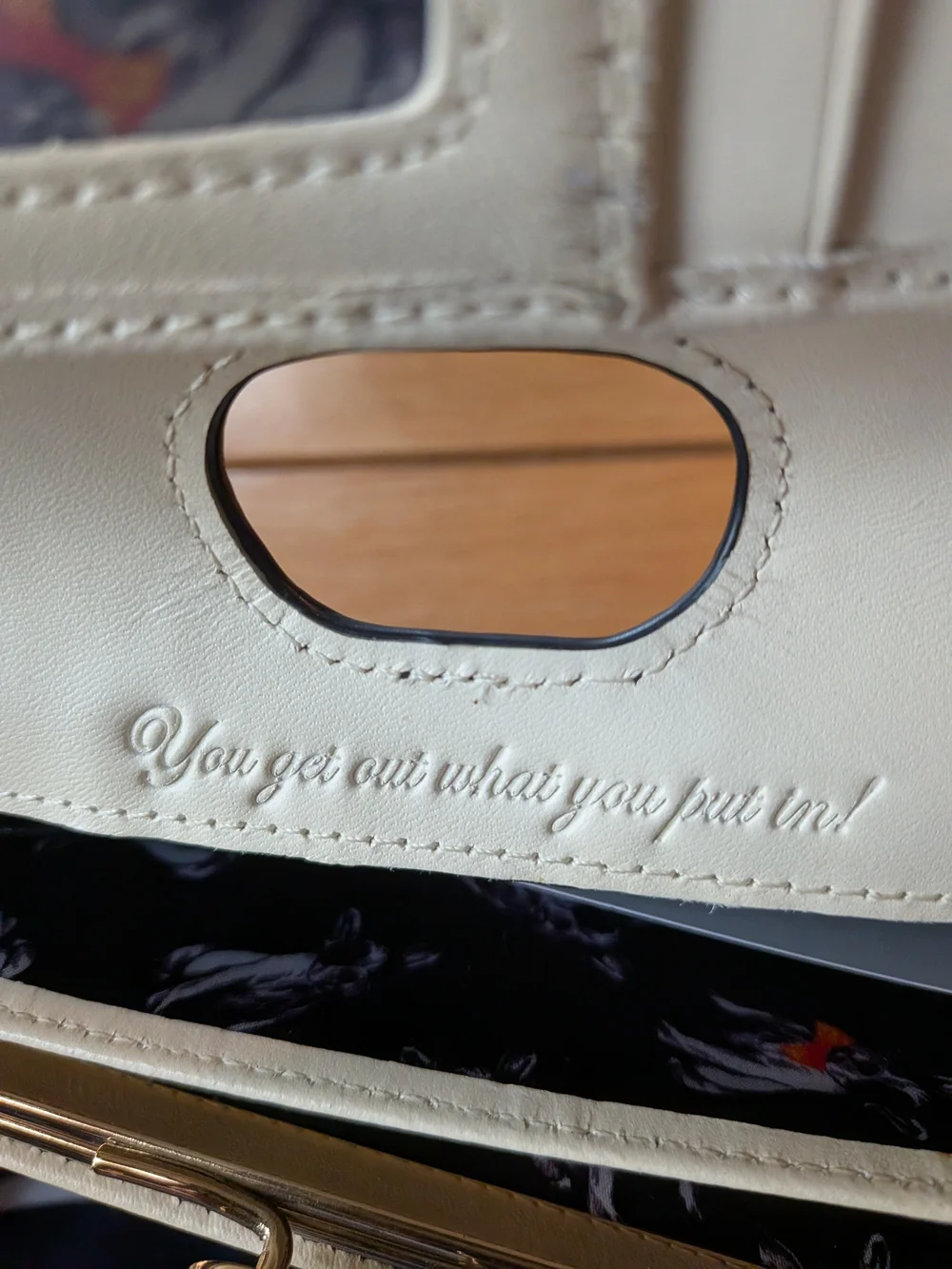 Ted Baker Black Wallet with White Dog Print and Orange Accents